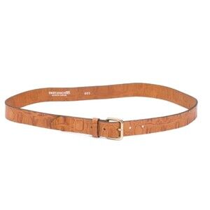 Berge Women's Genuine Leather Italy Croc Crocodile Embossed Brown Belt Size XL